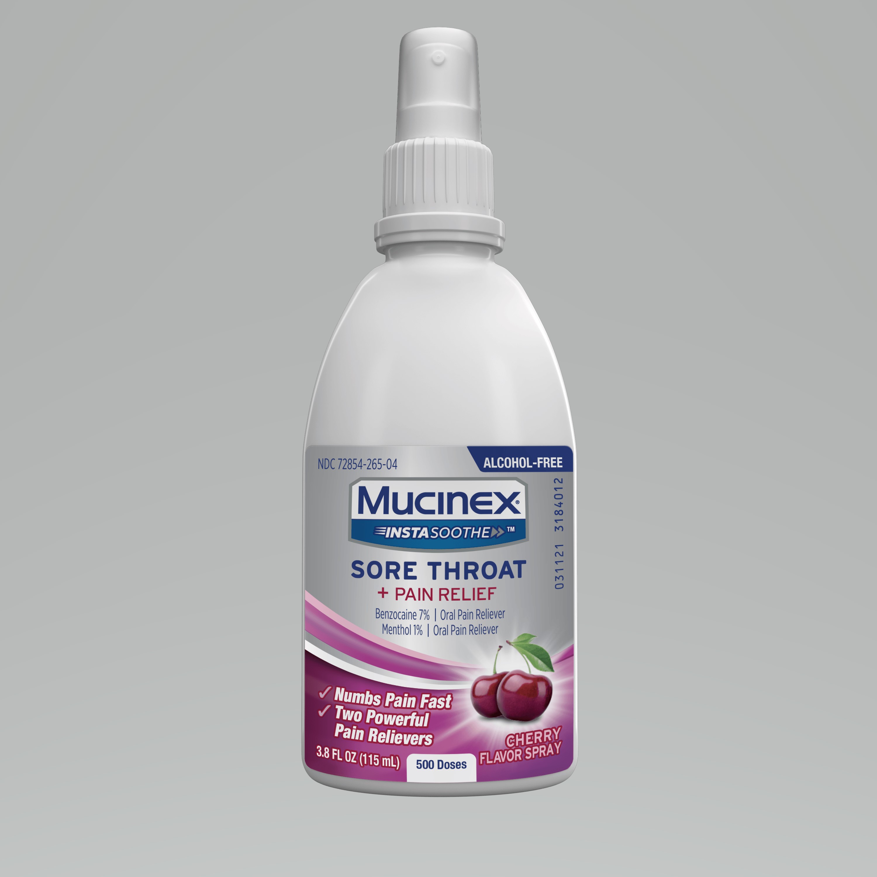 MUCINEX InstaSoothe Sore Throat  Pain Relief Spray  Cherry 